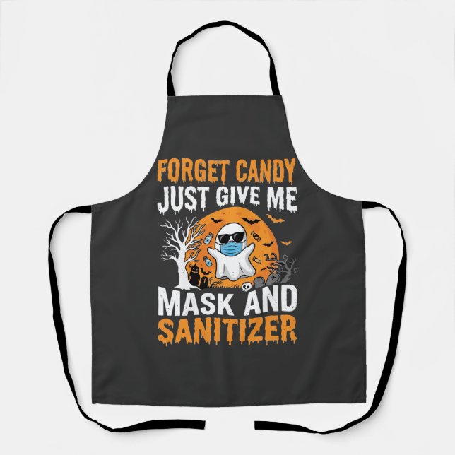 Mask and Sanitizer Halloween Ghost Design_1 Apron (Front)