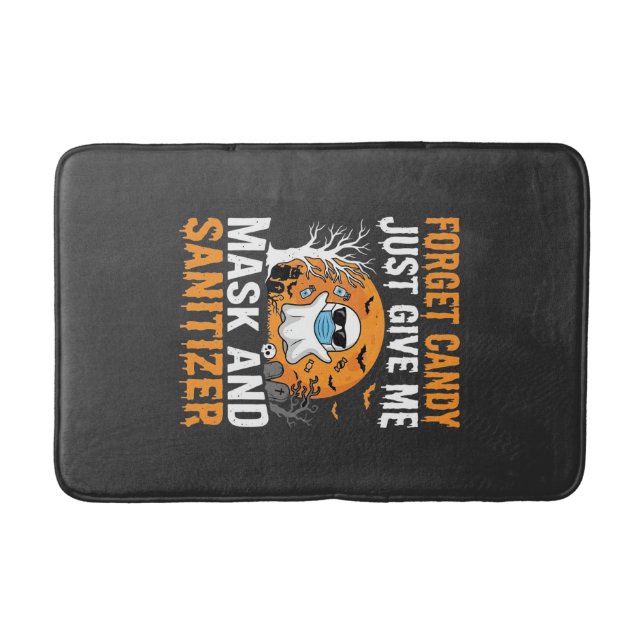 Mask and Sanitizer Halloween Ghost Design_1 Bath Mat (Front)