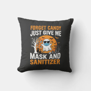 Mask and Sanitizer Halloween Ghost Design_1 Cushion