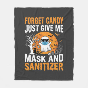 Mask and Sanitizer Halloween Ghost Design_1 Fleece Blanket