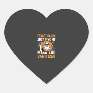 Mask and Sanitizer Halloween Ghost Design_1 Heart Sticker