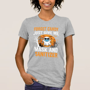 Mask and Sanitizer Halloween Ghost Design_1 T-Shirt