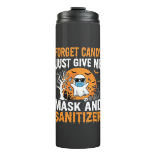 Mask and Sanitizer Halloween Ghost Design_1 Thermal Tumbler