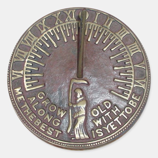 mask, clock classic round sticker (Front)