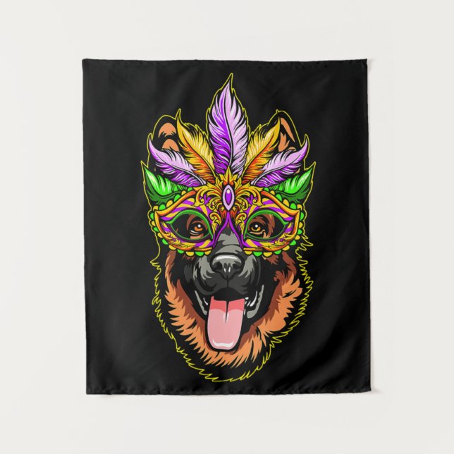 Mask German Shepherd Tapestry (Front)
