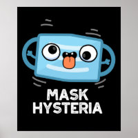 Mask Hysteria Funny Mask Pun Dark BG