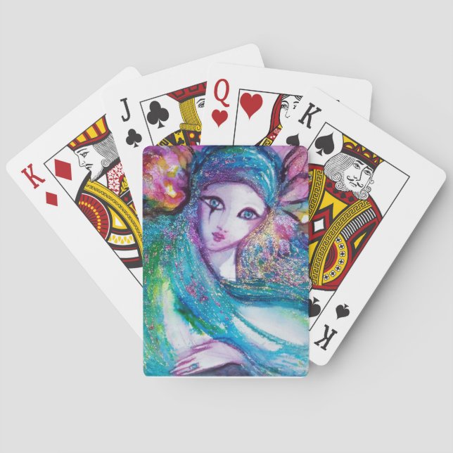 MASK IN BLUE / Venetian Masquearde Ball  Playing Cards (Back)