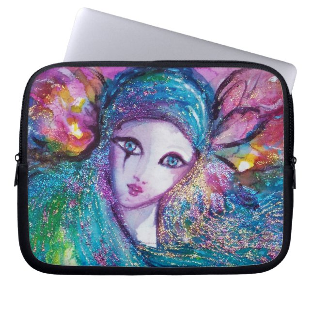 MASK IN BLUE / Venetian Masquerade Ball,teal Laptop Sleeve (Front)