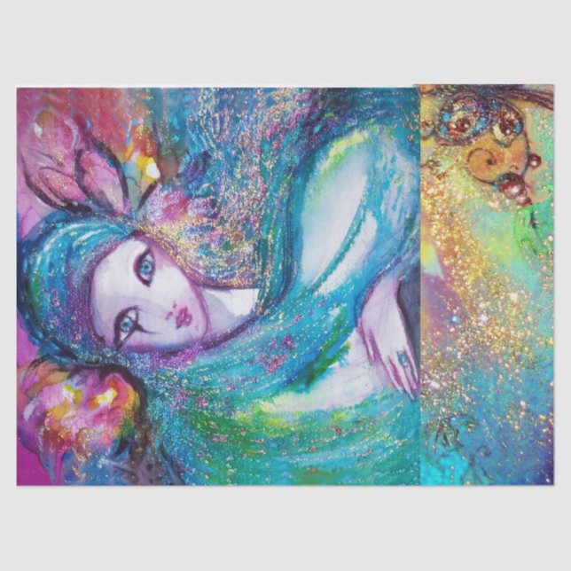 MASK IN BLUE / Venetian Masquerade Masks Tissue Paper (Front)