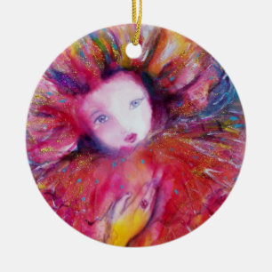 MASK IN RED, Monogram Ceramic Tree Decoration
