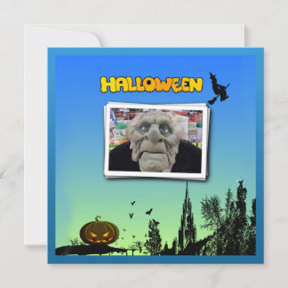 Mask Old Man, Flying Witch & Jack o Lantern Invite