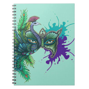 Mask - Peacock Spiral Notebook