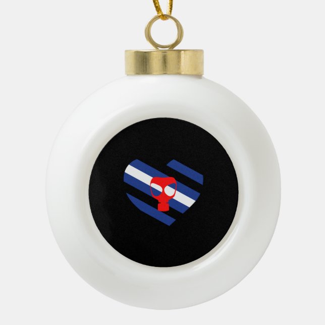 Mask Pride Ceramic Ball Christmas Ornament (Front)