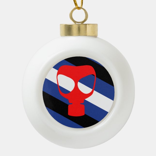 Mask Pride Flag Ceramic Ball Christmas Ornament (Front)