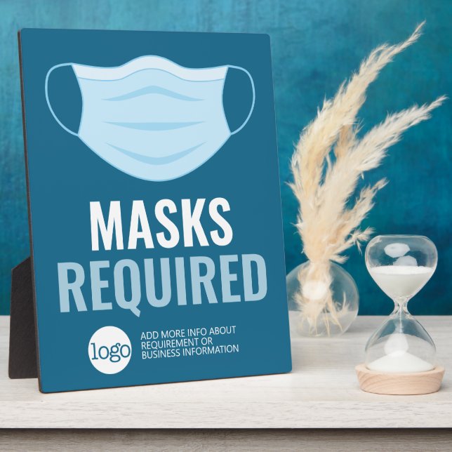 Mask Required with Drawing plus Additional Text Plaque (Side)