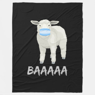 Mask sheep Funny sheep with face mask design Fleece Blanket