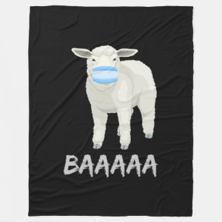 Mask sheep | Funny sheep with face mask design Fleece Blanket