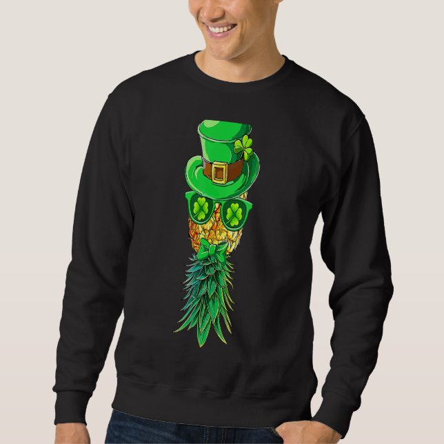 Mask Swinger Upside Down Pineapple St Patrick's Da Sweatshirt (Front)