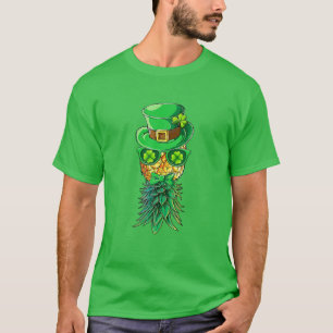 Mask Swinger Upside Down Pineapple St Patrick's Da T-Shirt