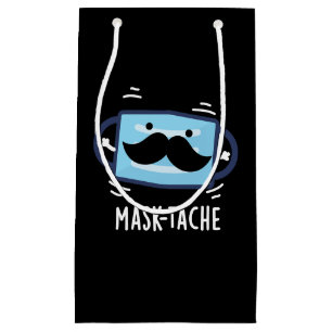 Mask-tache Funny Mask Moustache Pun Dark BG Small Gift Bag