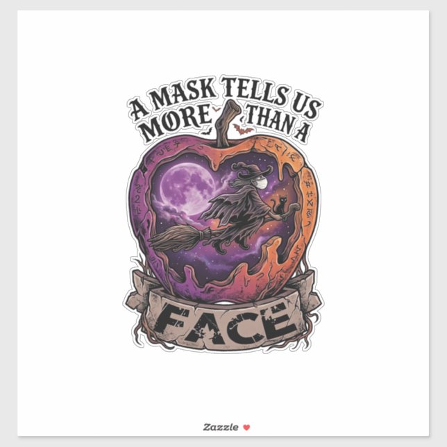 Mask Tells Us More Than Face Halloween Witch Apple (Sheet)
