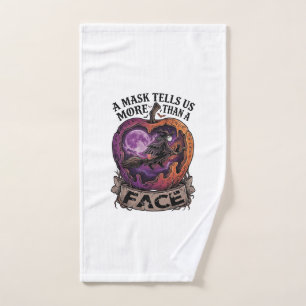 Mask Tells Us More Than Face Halloween Witch Apple Hand Towel