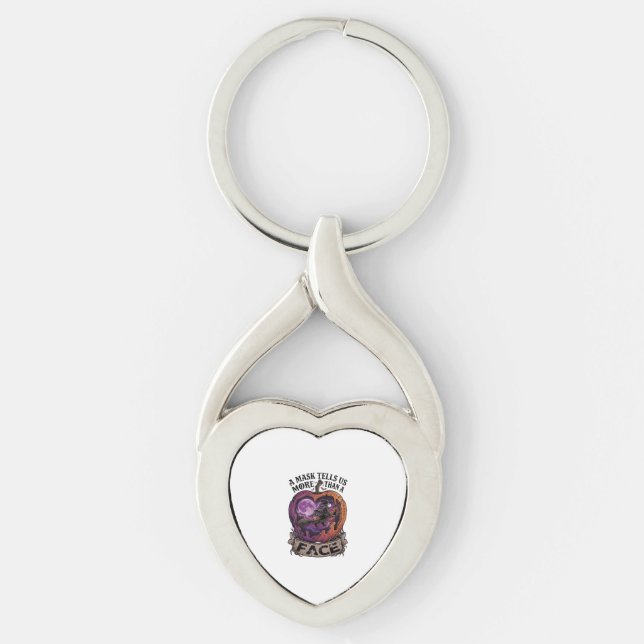 Mask Tells Us More Than Face Halloween Witch Apple Key Ring (Front)