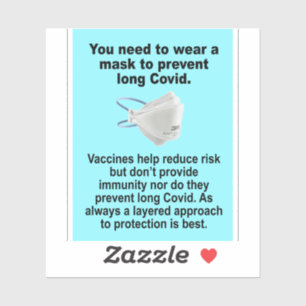 mask to avoid long Covid vinyl sticker