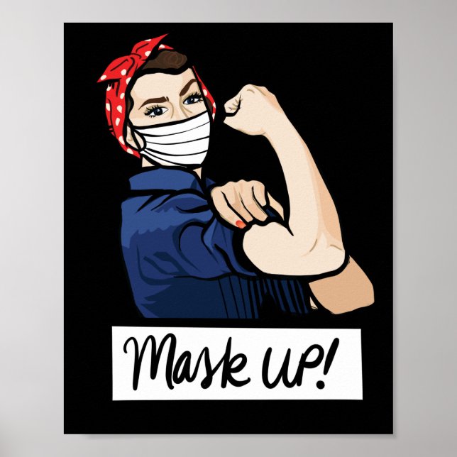 Mask UP Rosie the Riveter Poster (Front)