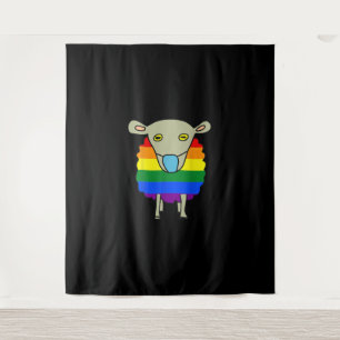 Mask-Wearing Sheep Colourful Sheep Present Tapestry