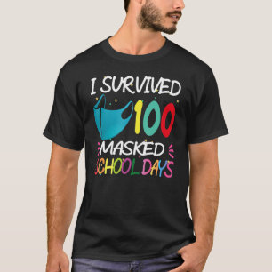 Masked 100 Days Of School Teacher Student T-Shirt