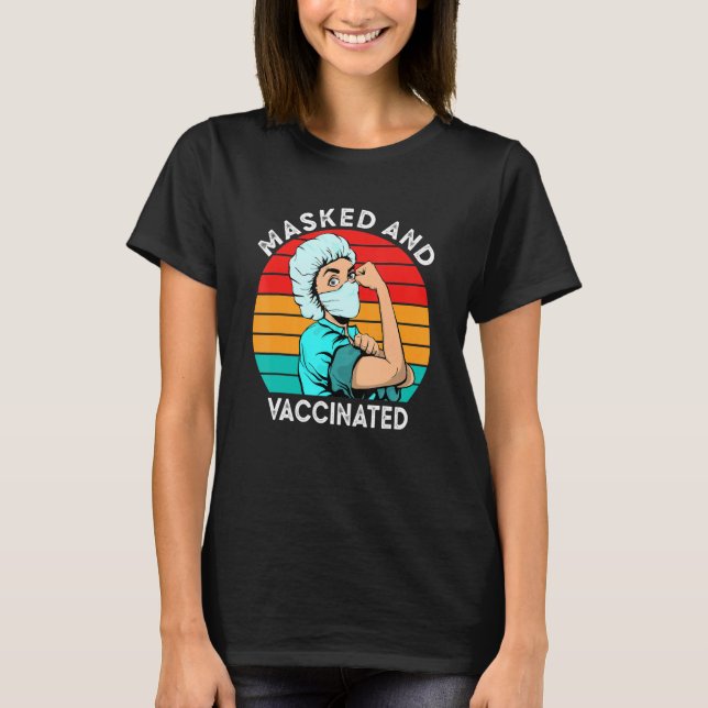 Masked And Vaccinated Apparel T-Shirt (Front)