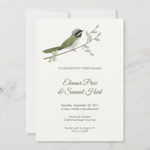 Masked Apalis Bird Wedding Invitation