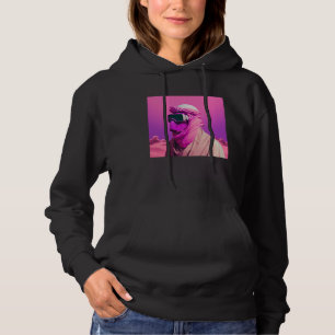 Masked Arab in a Vaporwave Desert Retrowave style Hoodie
