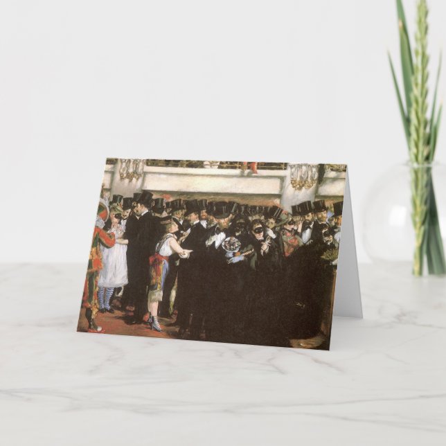 Masked Ball at the Opera by Edouard Manet Holiday Card (Front)