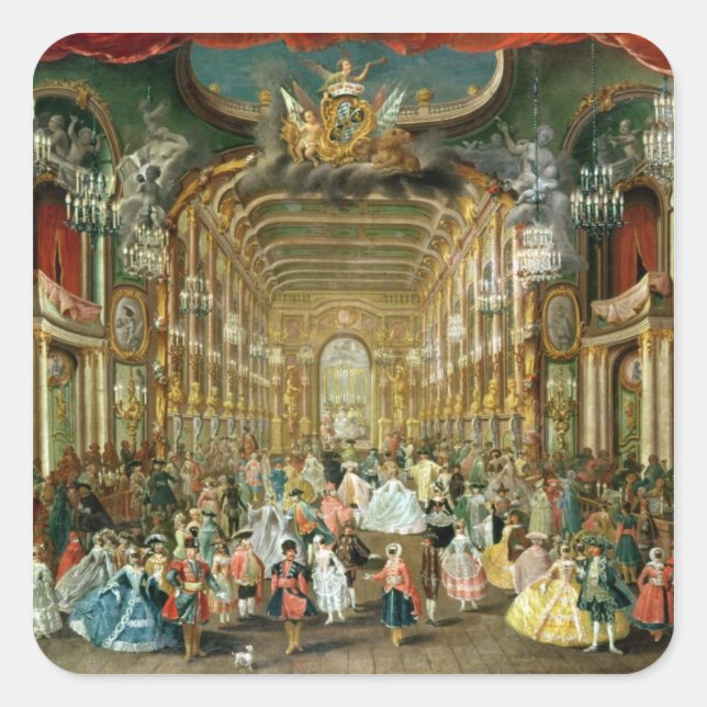 Masked Ball in the Hoftheater, Bonn, 1754 Square Sticker (Front)