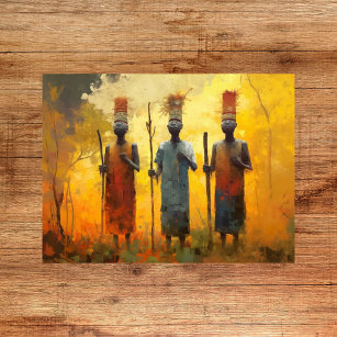 Masked Dogon Men of Mali, West Africa, Poster