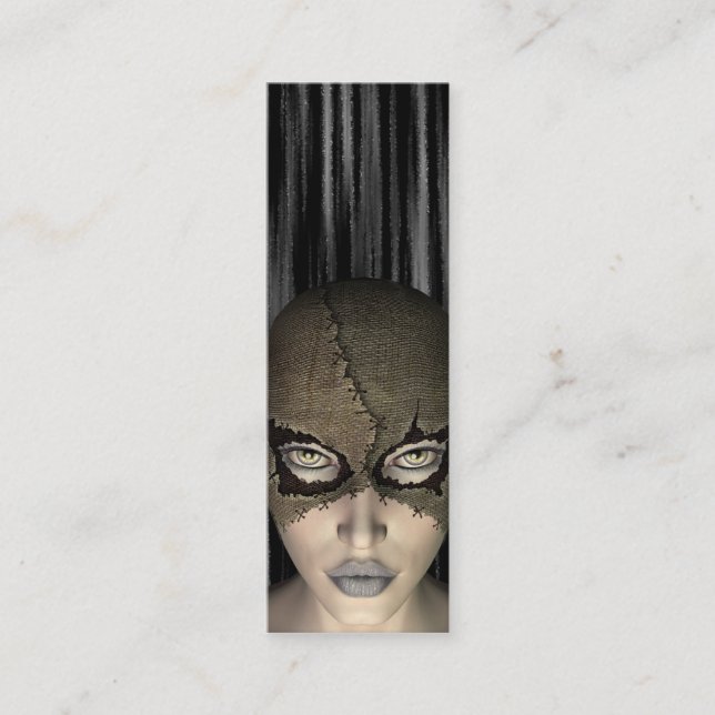 "Masked" fantasy digital art bookmarks Mini Business Card (Front)