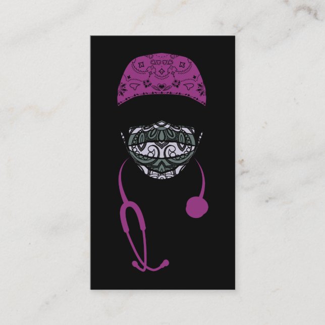 masked in paisley business card (Front)