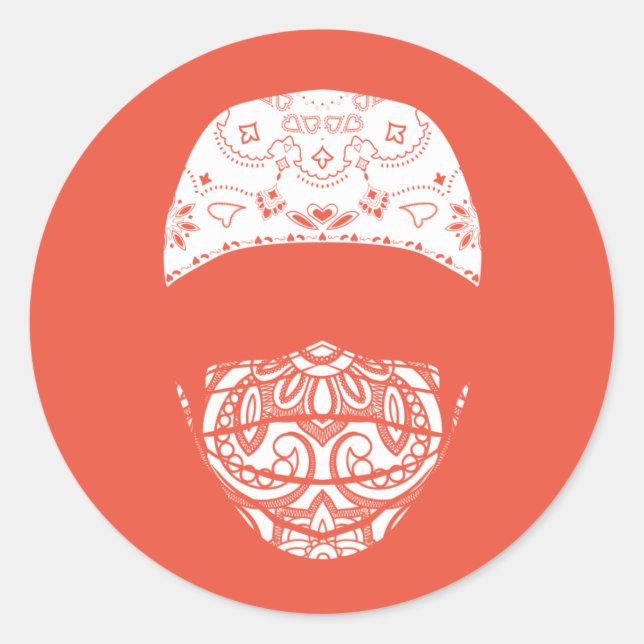 masked in paisley classic round sticker (Front)