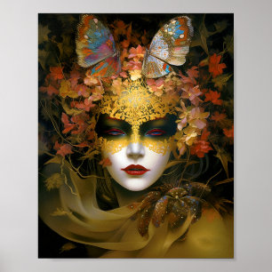 Masked Lady Fantasy Art Poster