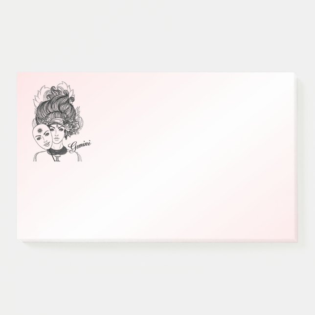 Masked Lady Gemini Zodiac Symbol and Sign Post-it Notes (Front)