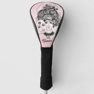 Masked Lady Theatre Gemini Zodiac Symbol Golf Head Cover