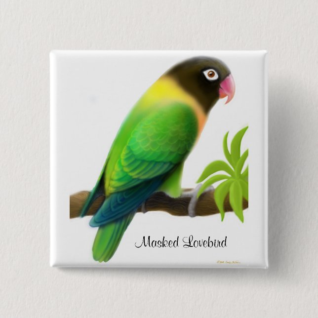 Masked Lovebird Green Pin (Front)