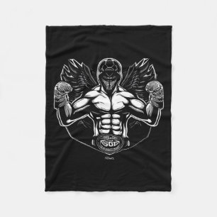 MASKED MMA FIGHTER THAI BOXING CHAMP WITH WINGS FLEECE BLANKET