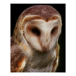 Masked Owl Fractal Poster