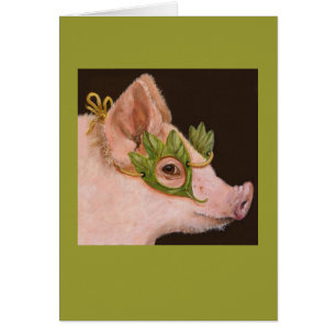 Masked piggy card