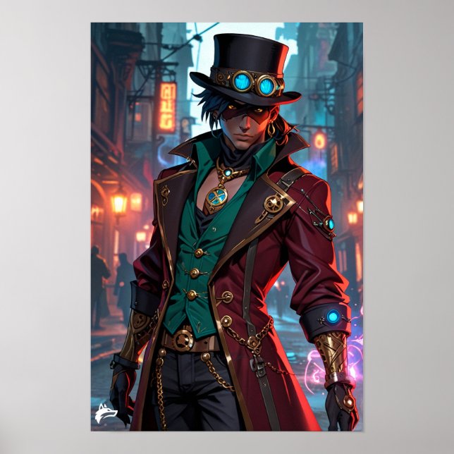 Masked Steampunk Gentleman – Charisma and Shadows  Poster (Front)