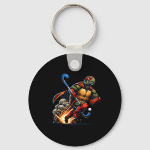Masked Turtle Field Hockey Hero Action Sprint Key Ring
