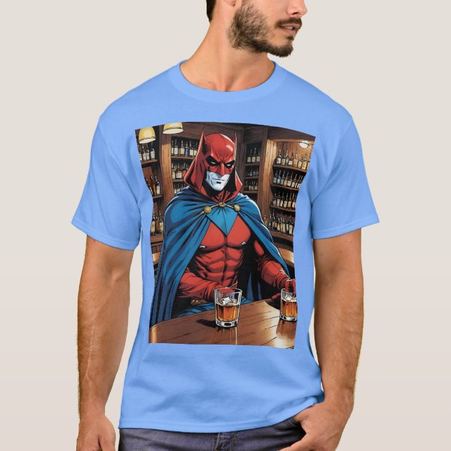 Masked Vigilante Whiskey Bar Scene Tee (Front)